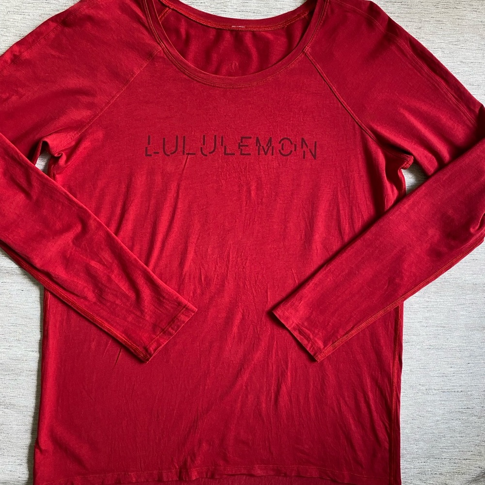 Lululemon Red Long Sleeve Top